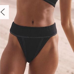 NWOT FP Beach Dylan Black High Waisted Bikini Bottoms XL
